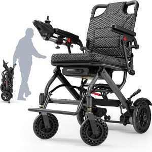 Culver Mobility Shawk Electric Wheelchair for Adults, All Terrain Lightweight Foldable Wheelchairs, Power Motorized Electric Wheel Chair, Comfortable Remote Control Mobility Aid (Black)